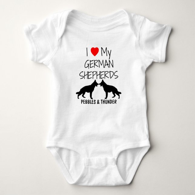 Custom I Liebe My German Shepherds Baby Strampler (Vorderseite)