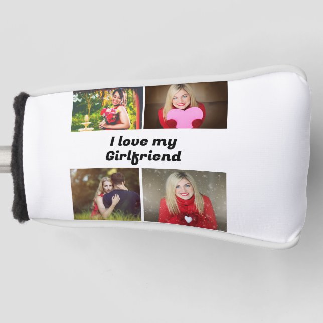 Custom I Liebe my Girlfriend 4 Foto Golf Headcover (Vorderseite)
