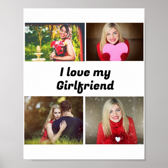 Custom I Liebe my Girlfriend 4 Foto Poster (Vorne)