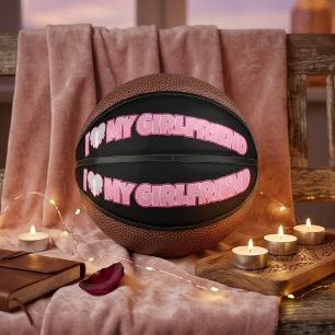 Custom I Liebe My Girlfriend - Foto hinzufügen Mini Basketball