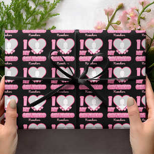 Custom I Liebe My Girlfriend - Foto & Name hinzufü Geschenkpapier