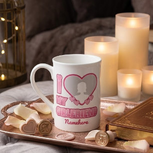 Custom I Liebe My Girlfriend - Foto & Name hinzufü Prozellantasse