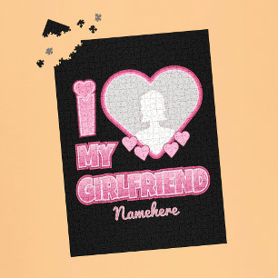 Custom I Liebe My Girlfriend - Foto & Name hinzufü Puzzle