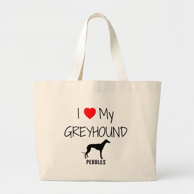 Custom I Liebe My Greyhound Jumbo Stoffbeutel (Vorne)