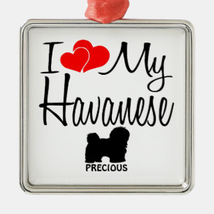 Custom I Liebe My Havanese Silbernes Ornament