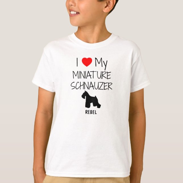 Custom I Liebe My Miniature Schnauzer T-Shirt (Vorderseite)