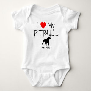 Custom I Liebe My Pitbull Baby Strampler