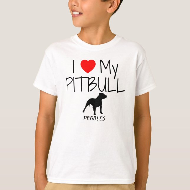 Custom I Liebe My Pitbull T-Shirt (Vorderseite)