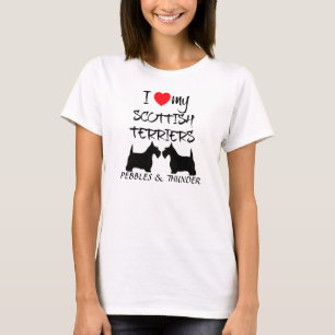 Custom I Liebe My Scottish Terriers T-Shirt