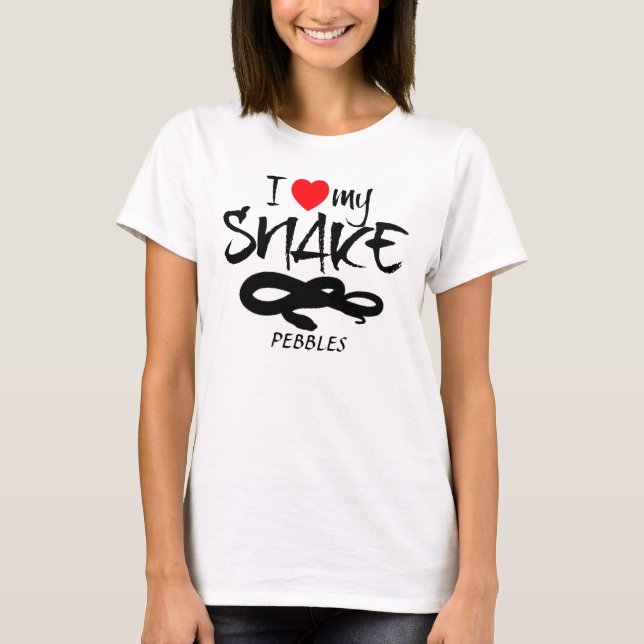 Custom I Liebe My Snake T-Shirt (Vorderseite)