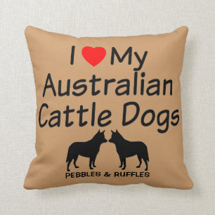 Custom I Liebe My Two Australian Cattle Hunde Kissen