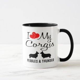 Custom I Liebe My Two Corgis Tasse