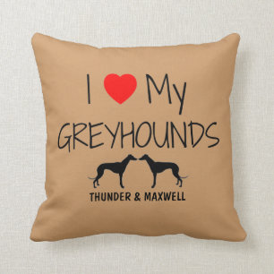 Custom I Liebe My Two Greyhounds Kissen