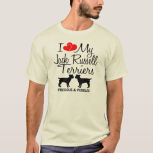 Custom I Liebe My Two Jack Russell Terriers T-Shirt