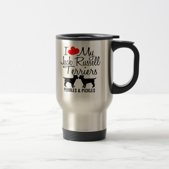 Custom I Liebe My Two Jack Russell Terriers Tasse (Rechts)