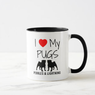 Custom I Liebe My Two Mops Tasse