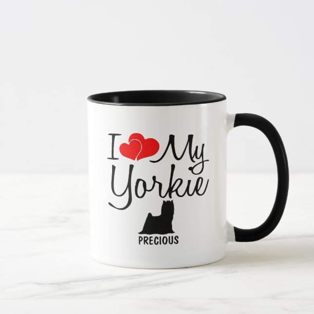Custom I Liebe My Yorkie Tasse (Rechts)