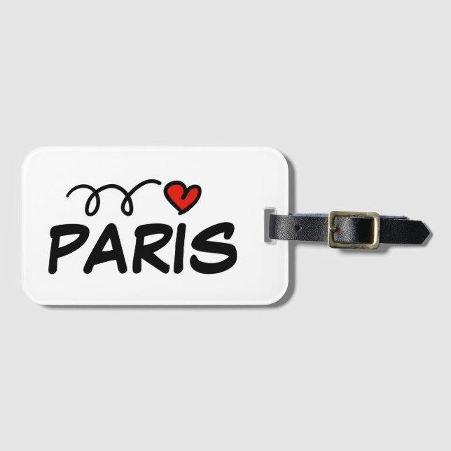 Custom I LIEBE PARIS Gepäckanhänger (Vorderseite (Horizontal))