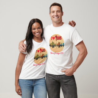 Custom I Liebe Paris Skyline Sunset Souvenir T-Shirt