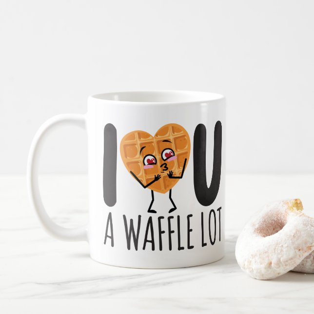 CUSTOM I Liebe You A Waffle Lot Kawaii Niedlich Fu Kaffeetasse (Mit Donut)