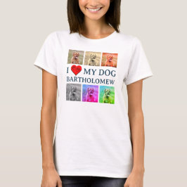 Custom I LOVE MY DOG Pop Art Pet Lover T-Shirt