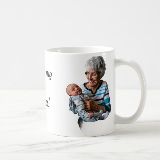 Custom “I Love My Nana” Photo  typography Mug Kaffeetasse (Rechts)