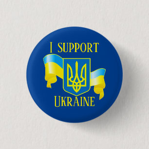 Custom I support Ukraine UKRAINIAN FLAG Button Pat