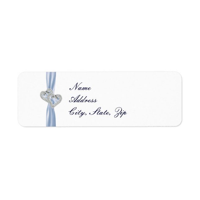 Custom Ice Blue Hearts Address Labels (Vorne)