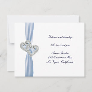 Custom Ice Blue Hearts Empfang Card Einladung