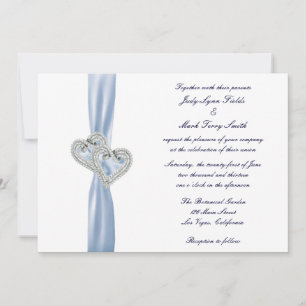 Custom Ice Blue Hearts Hochzeitseinladung Einladung