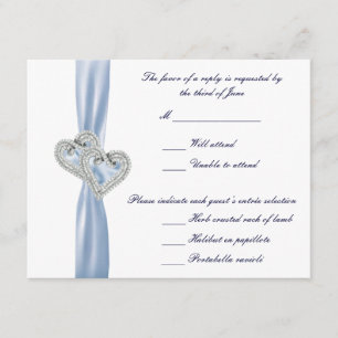 Custom Ice Blue Hearts Response Card RSVP Karte
