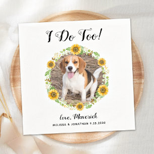 Custom Ich tue zu Sonnenblumen Haustier Foto Hochz Serviette