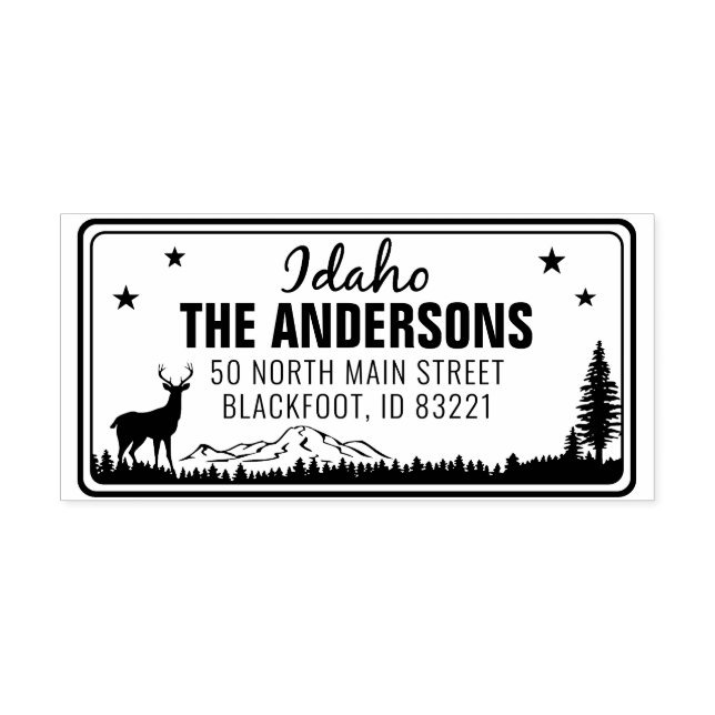 Custom Idaho State License Plate Address  Permastempel (Design)