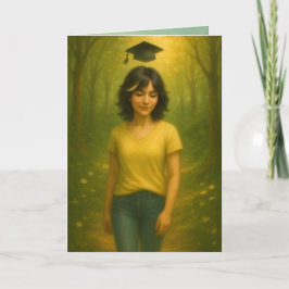 Custom Identity Abschluss Card Schwarzes Haar weib Dankeskarte