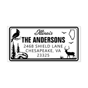 Custom Illinois License Plate Address Briefmarke Permastempel