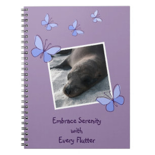 Custom Image Blue Butterfly Flutter Journaling Notizblock