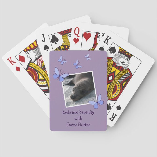 Custom Image Blue Butterfly Flutter Playing Cards Spielkarten (Rückseite)
