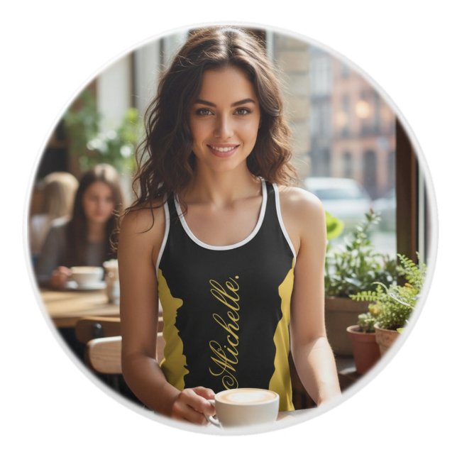 Custom Image Personalized Design Pro Quality Keramikknauf (Vorderseite)