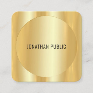 Custom Imitate Gold Moderne Elegante Minimalistisc Quadratische Visitenkarte