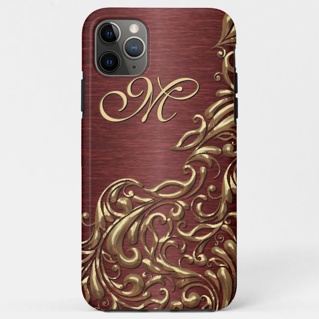 Custom Imitate Shiny Gold Floral Swirl Muster Case-Mate iPhone Hülle (Rückseite)