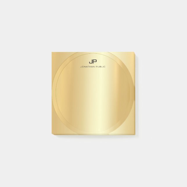Custom Imitats Gold Elegante Moderne Vorlage Trend Post-it Klebezettel (Vorderseite)