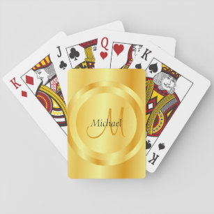 Custom Imitats Gold Erstklassiges Monogramm Modern Spielkarten