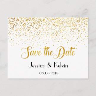 Custom Imitats Gold Foil Confetti Dots Save the Da Ankündigungspostkarte