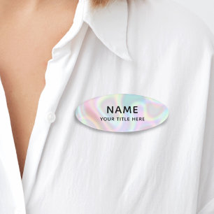 Custom Imitats Holographic Simple Modern Title Namenschild