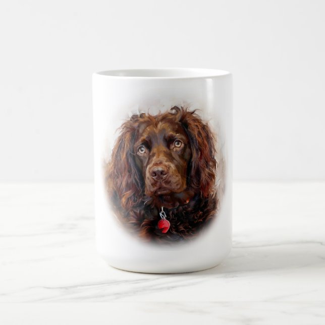 Custom Impressionist Boykin Spaniel Portrait Mug Kaffeetasse (Mittel)