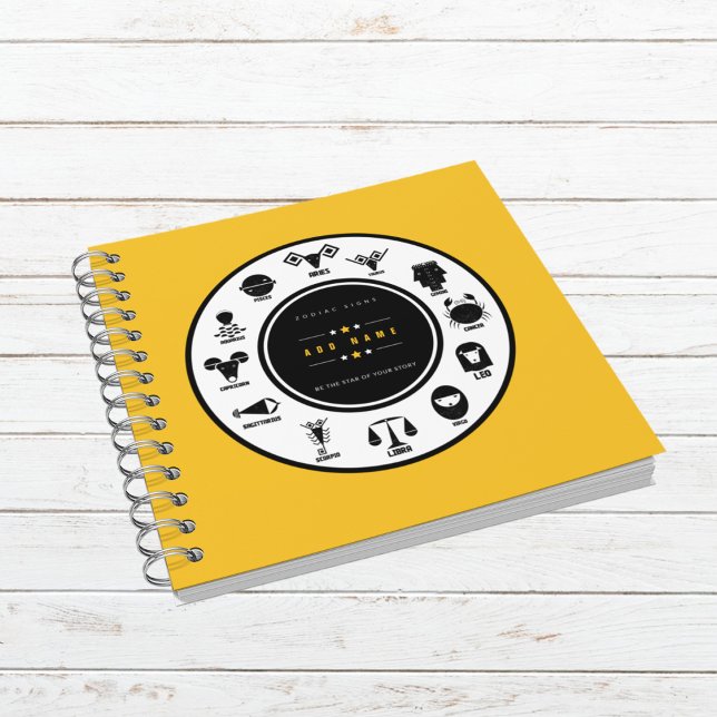 Custom Indian Zodiac - Yellow Cover Notizbuch (Customize Your Cosmic Journey.)
