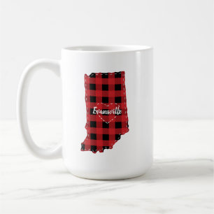 Custom Indiana Zuhause Staat Buffalo Kariert Weihn Kaffeetasse