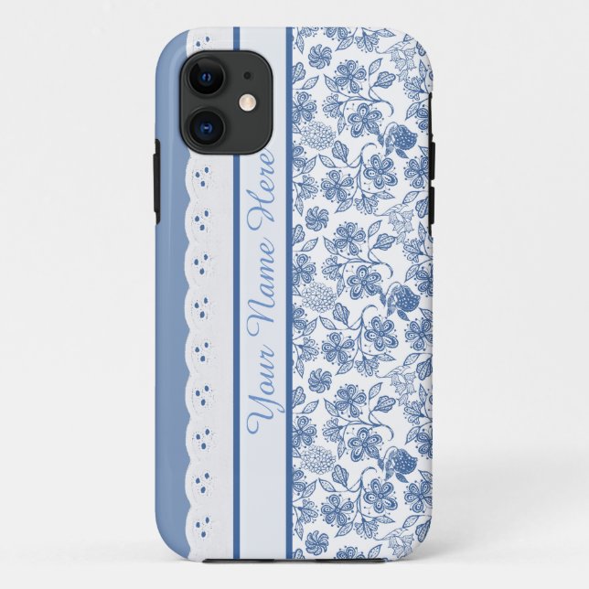 Custom Indigo Floral Imitate Lace iPhone 5/5s Fall Case-Mate iPhone Hülle (Rückseite)
