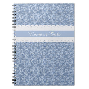 Custom Indigo Floral Imitate Spitzen Spiral Notebo Notizblock