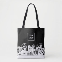 Custom Industrial Skyline Tote Bag with Logo